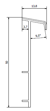 Плинтус для ковролина "Korner" Listwa графит (2500*13,8*50 мм) — купить в Таганроге