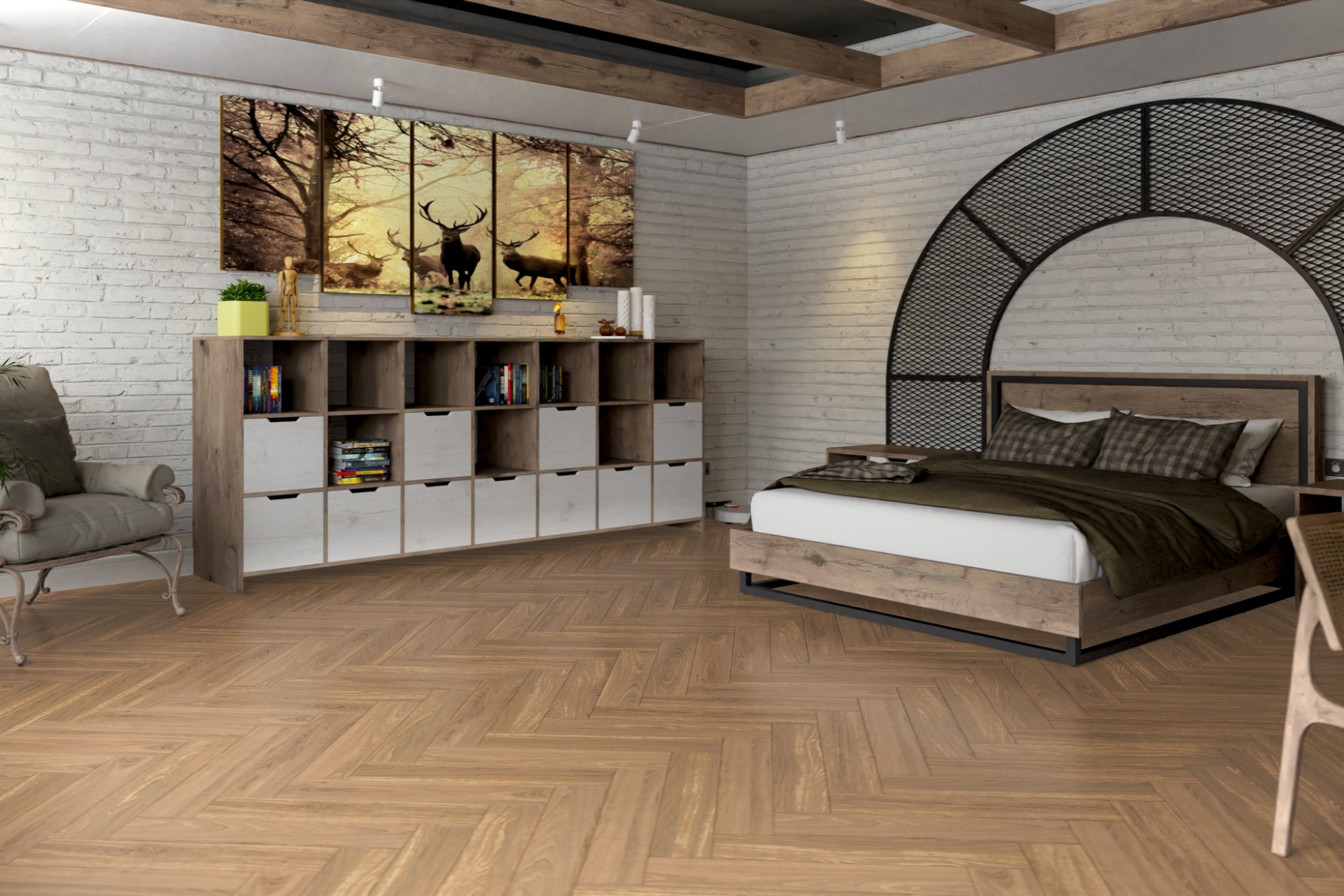 Инженерный паркет «Damy Floor» Натуральный (укладка елочкой) — купить в Таганроге