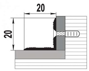 Порожек алюминиевый ПУ-05-1 (1350*20*20 мм)